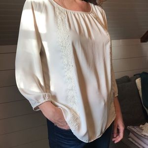 LOFT Lacey White Blouse XL